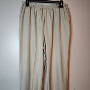 Alfred Dunner Tan Khaki Pull-On Elastic Waist Pants Size 16